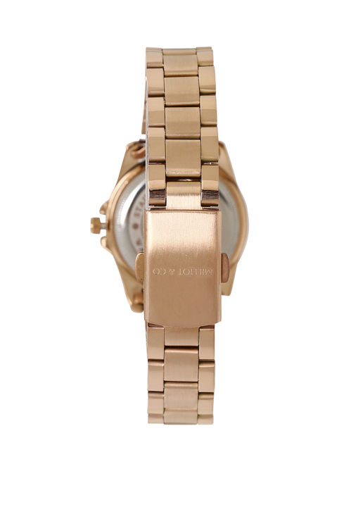 Milliot & Co Victoria Rose Gold Stainless Steel Strap Watch