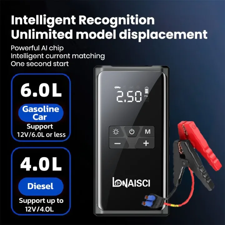 4in 1 Car Jumper Power Bank 99800mAh Jump Starter 12V heavy duty 24v Car Start Jumper Kereta Portable Pump Tire Inflator