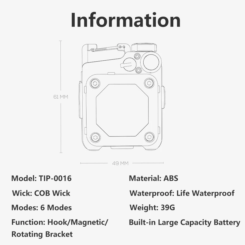 COB Rechargeable Keychain Light – Multifunctional USB Mini Light With Strong Magnetic Base