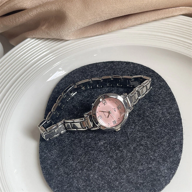 Fashion Women Watches Vintage Small Round Dial Stainless Steel Band Analog Quartz Wristwatch