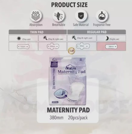 20pcs KASUMI Pad Maternity Pad Daily Fresh Wide & Comfortable