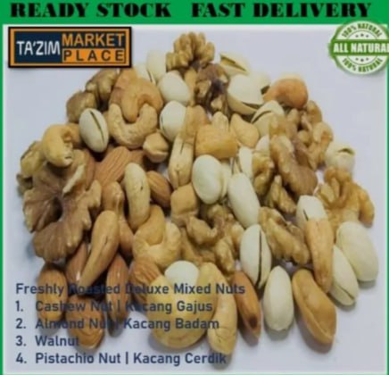 Mix Nuts Cashew | Almond | Pistachio | Walnut Healthy Mixed Nuts 150g/250g/500g/1kg (Raw/ Roasted)(mentah/panggang)