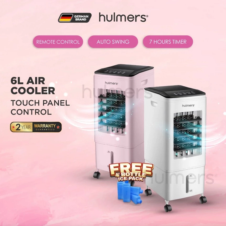Hulmers Portable 6L Air Cooler with Remote Control | Penyejuk Udara 6L Dengan Alat Kawalan Jauh