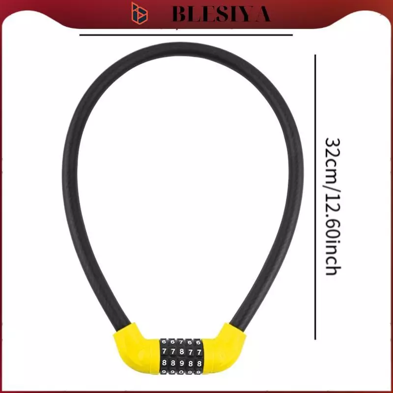 5 Digit Combination Bicycle Lock Cable High Security Resettable Bike Cable Rantai Basikal Chain Lock