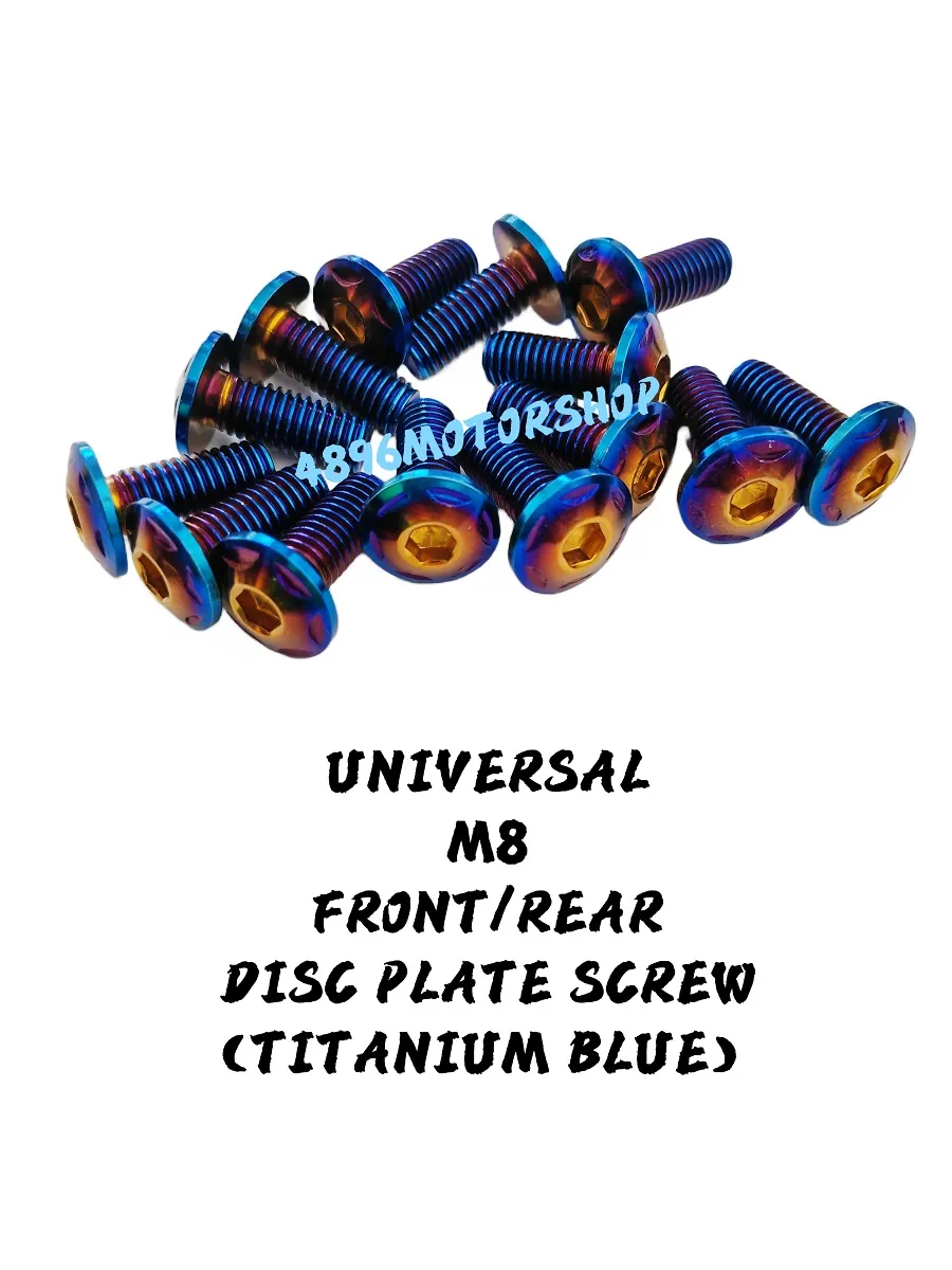 UNIVERSAL FRONT REAR DISC PLATE SCREW GOLD BLUE TITANIUM M8 YAMAHA HONDA PIRING DISK SKRU Y15 RS150 SRL115 LC135 VF3i RSX SRL LC135 y15ZR NVX NMAX RXZ Y125Z
