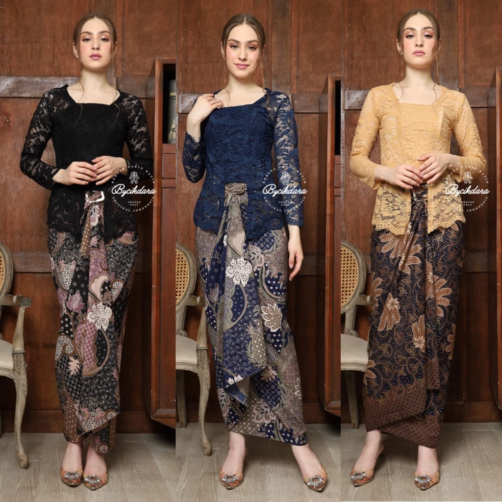 (BAJU + INNER SAHAJA) Bycikdara Kebaya Lace Bali Anjani | Tanpa Pario