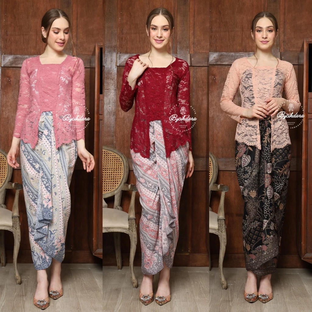 (BAJU + INNER SAHAJA) Bycikdara Kebaya Lace Bali Anjani | Tanpa Pario