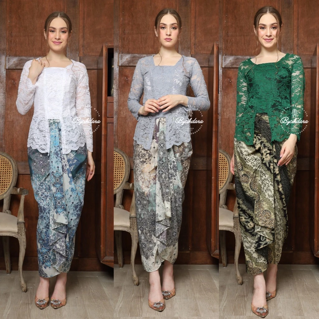 (BAJU + INNER SAHAJA) Bycikdara Kebaya Lace Bali Anjani | Tanpa Pario