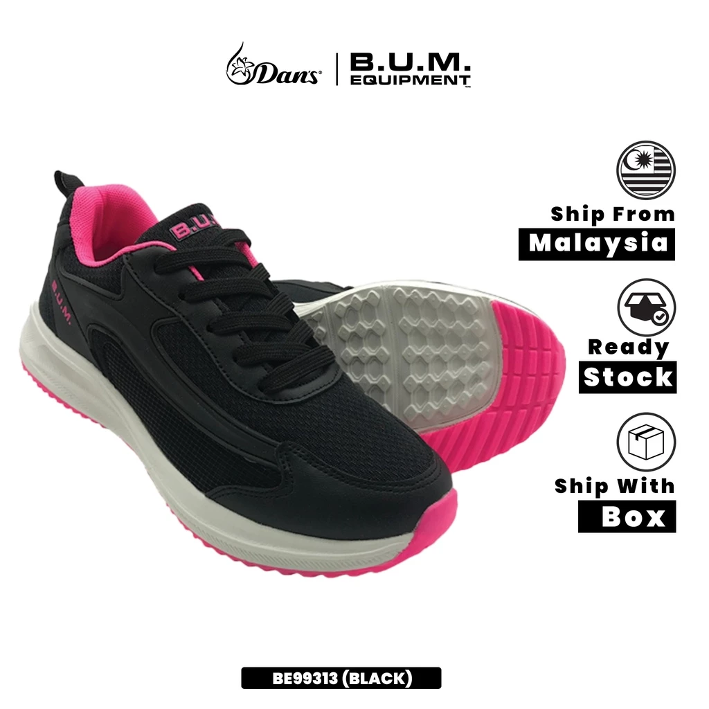 BUM Equipment Kasut Wanita Ringan Bernafas - Women's Shoe - BE99326/BE99327 Black/Pink Sneaker