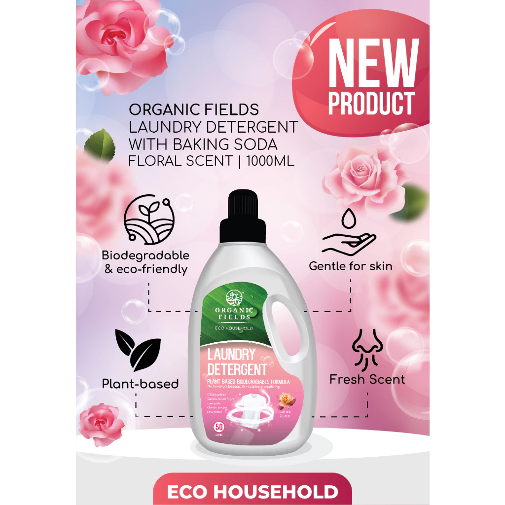 ORGANIC FIELDS Eco Laundry Detergent Floral Scent