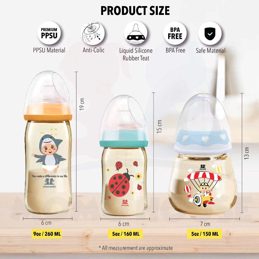 MOMO HOUSE PPSU Nursing Bottle Milk Bottle Wide Neck Milk