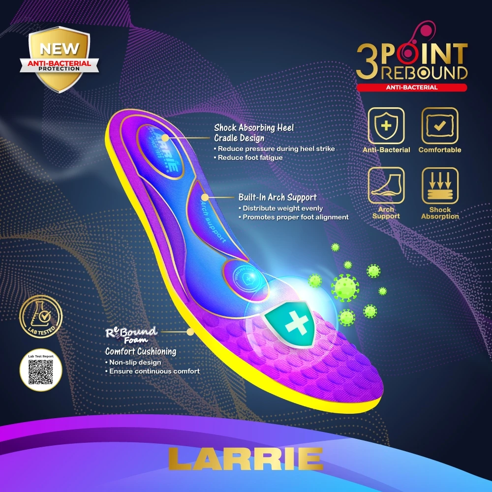 LARRIE Kasut Perempuan +2CM Height Increased Secure Sneakers - L62404-KN01SV