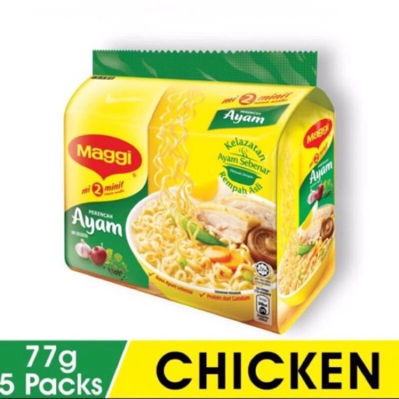 Maggi Instant Noodle 5 packs (Chicken / Curry / Tom Yam / Laksa)