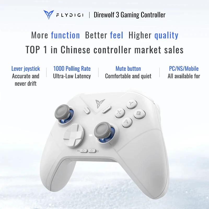 Flydigi Direwolf 3 Wireless Gaming Controller Bluetooth Hall Lineness Function Controller for Windows PC Nintendo Switch