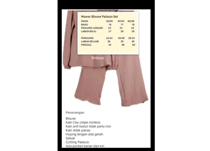 MAWAR BLOUSE+SELAUR MUSLIM FASHION DESİGN 2 [READY STOCK]