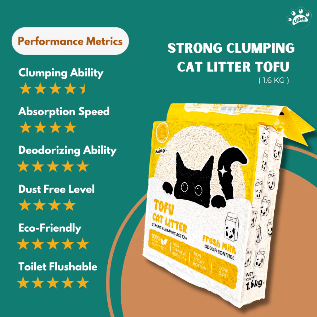Premium Super Clumping Natural Cat Litter sand Tofu 6L/1.6KG Wangi Pasir Kucing Toufu Cat Toilet Kucing