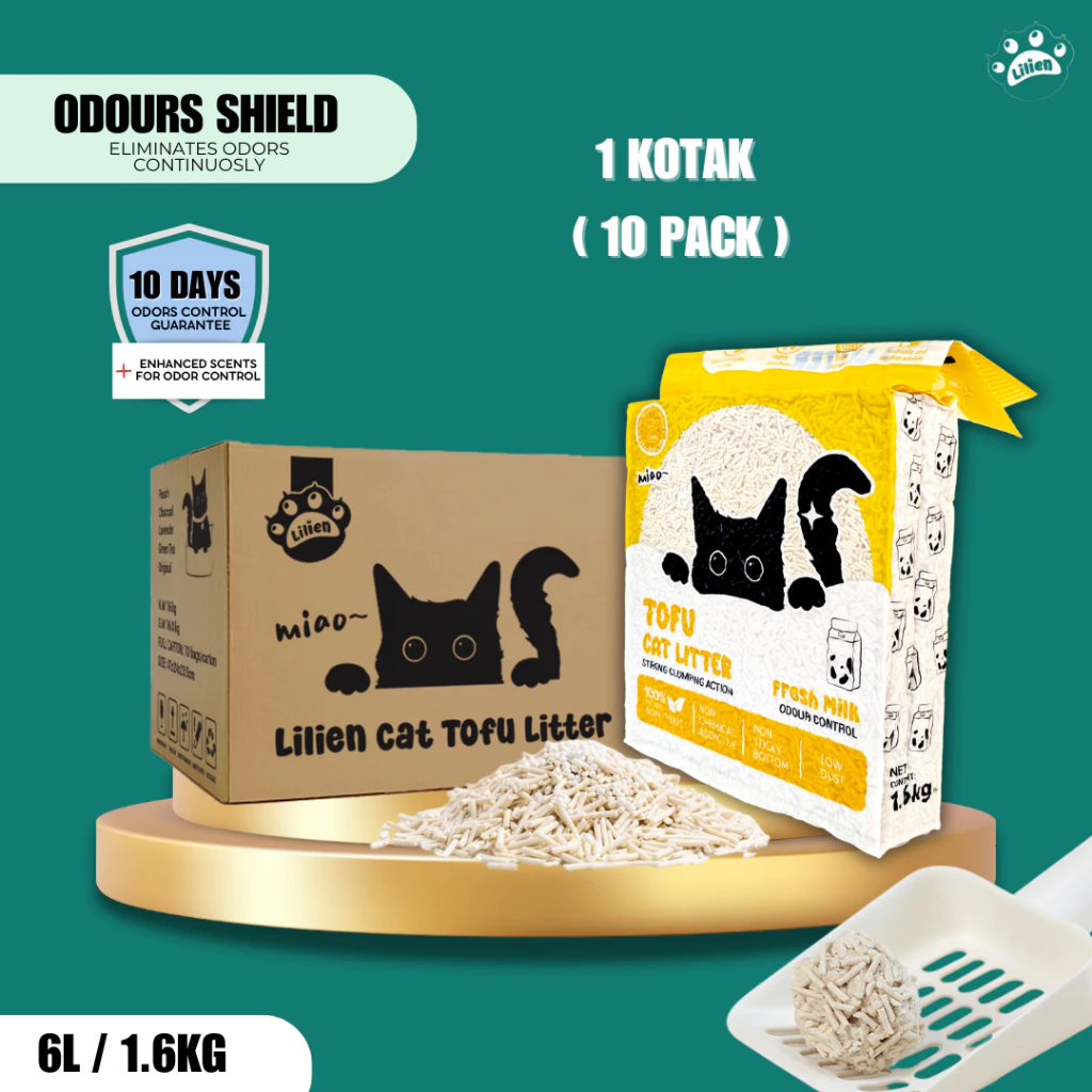 Premium Super Clumping Natural Cat Litter sand Tofu 6L/1.6KG Wangi Pasir Kucing Toufu Cat Toilet Kucing