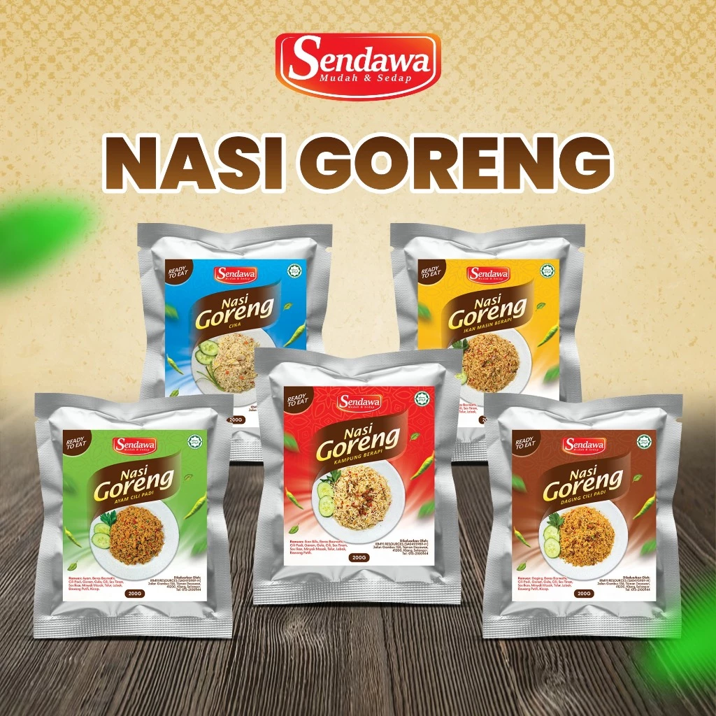 SENDAWA NASI GORENG BELI 5 FREE 1 BERAS BASMATHI READY TO EAT PEDAS & SEDAP UNTUK TRAVEL & UMRAH