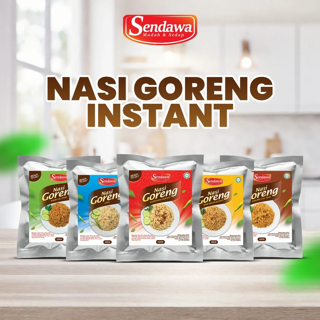 SENDAWA NASI GORENG BELI 5 FREE 1 BERAS BASMATHI READY TO EAT PEDAS & SEDAP UNTUK TRAVEL & UMRAH