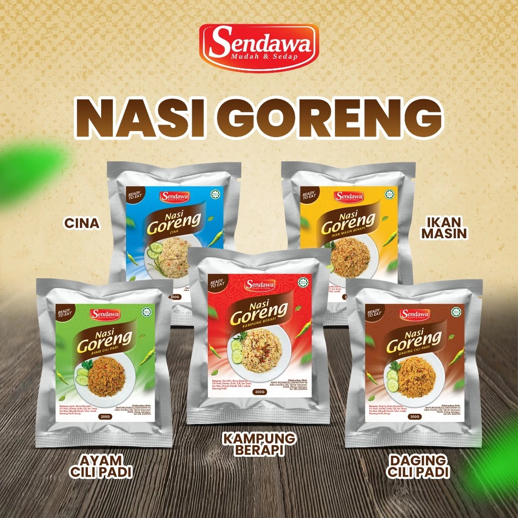 SENDAWA NASI GORENG BELI 5 FREE 1 BERAS BASMATHI READY TO EAT PEDAS & SEDAP UNTUK TRAVEL & UMRAH