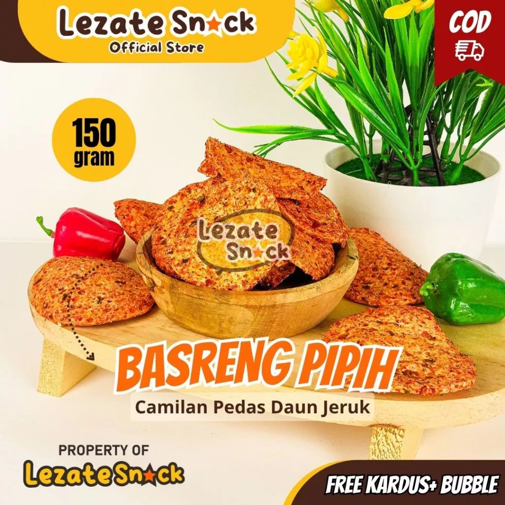Spicy Basreng with Lime Leaves 150GR Flat Shape Coin Lime Leaf Basreng Bastik Basko Spicy Lime Leaves Food Snacks DELICIOUSKeripik SNACK