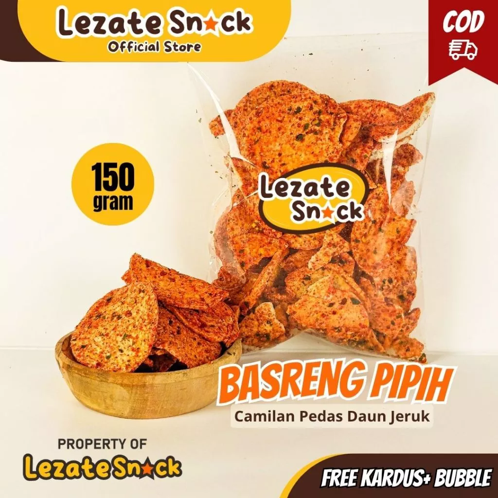 Spicy Basreng with Lime Leaves 150GR Flat Shape Coin Lime Leaf Basreng Bastik Basko Spicy Lime Leaves Food Snacks DELICIOUSKeripik SNACK