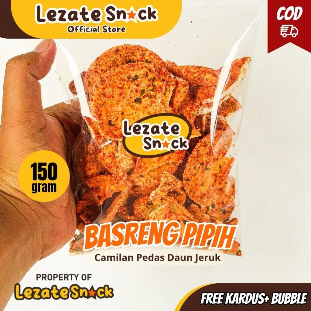 Spicy Basreng with Lime Leaves 150GR Flat Shape Coin Lime Leaf Basreng Bastik Basko Spicy Lime Leaves Food Snacks DELICIOUSKeripik SNACK