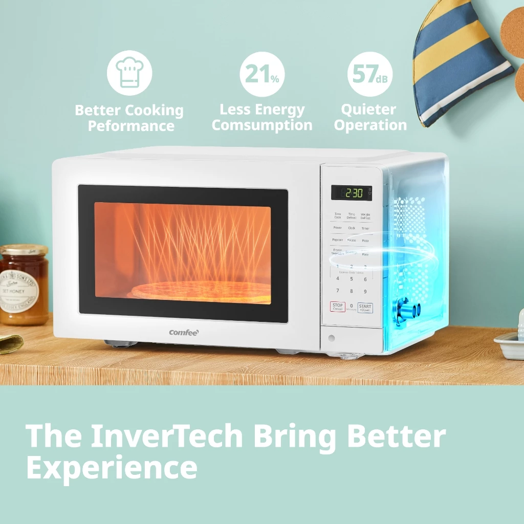 Comfee Microwave Oven Inverter 20L Lightweight 11 Power Levels Energy Saving CMO-EM7P012LYPF(WH)