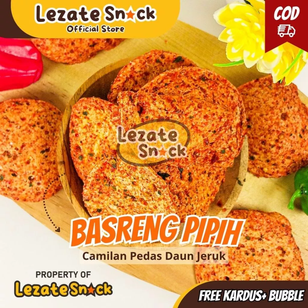 Spicy Basreng with Lime Leaves 150GR Flat Shape Coin Lime Leaf Basreng Bastik Basko Spicy Lime Leaves Food Snacks DELICIOUSKeripik