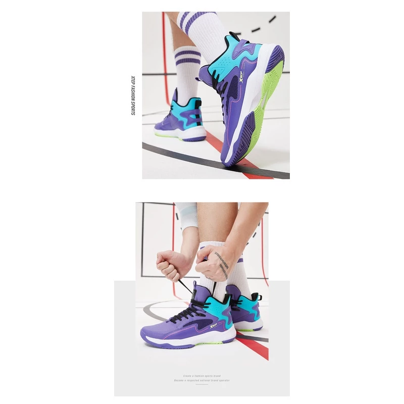 XTEP Wear-Resistant High-Top Cushioning Men Basketball Shoes