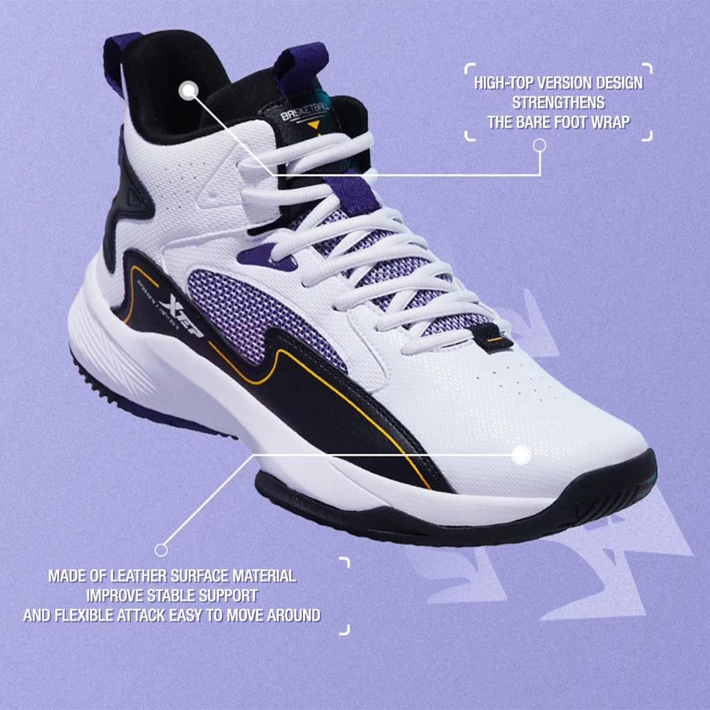 XTEP Wear-Resistant High-Top Cushioning Men Basketball Shoes