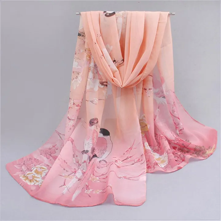 shopScarf Woman Muslim Silk Chiffon Female Summer Sunscreen Scarves Shawls and Wraps Spring Women Fashion Scarf Foulard