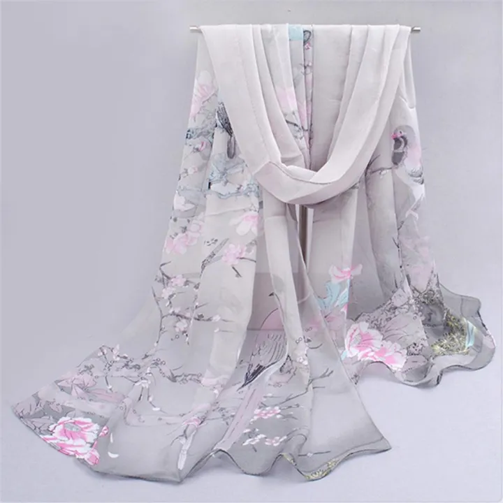 shopScarf Woman Muslim Silk Chiffon Female Summer Sunscreen Scarves Shawls and Wraps Spring Women Fashion Scarf Foulard