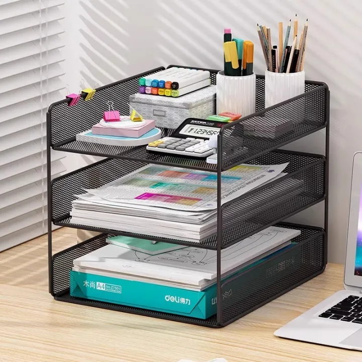 Office Desk Multi-layer File Frame Document Storage Rack Desktop Bookshelf All Office Supplies Organizer Rack Storage Box