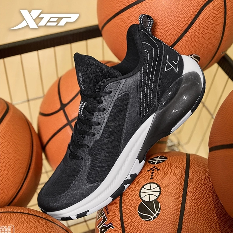 XTEP Shark Support Wear-Resistant High-Top Cushioning Rebound Men Basketball Shoes