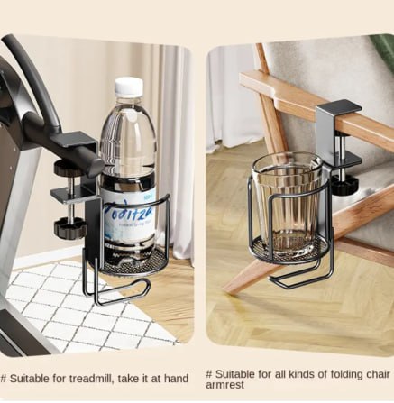 1-in-1 Desktop Cup Holder with Headphone Hanger - 360° Rotating Clip for Office & Gaming Desks