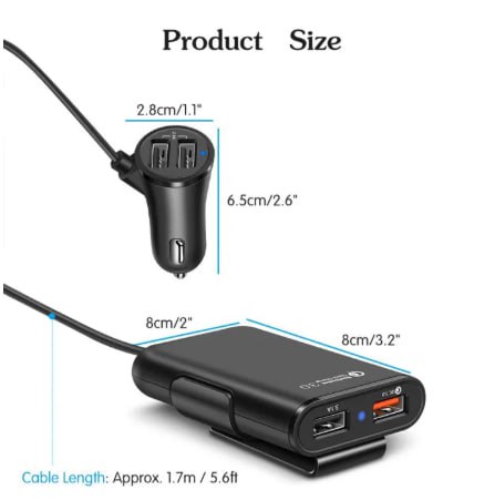 Extension Cable Passenger Car Rear Charger Car