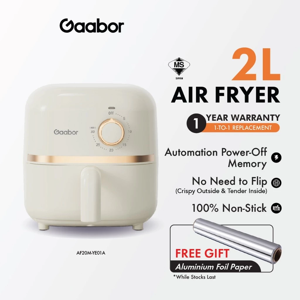 Gaabor Mini Air Fryer With 9 Menu Functions & 3D Hot Air Circulation