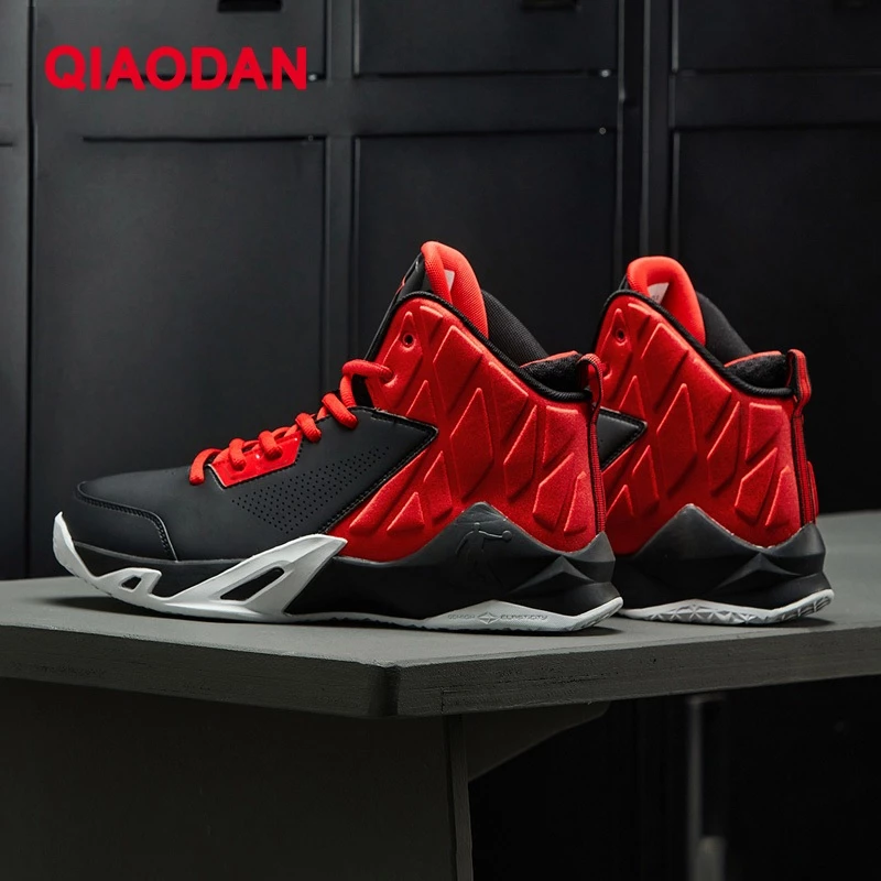 Qiaodan Men Basketball Shoes Comfortable Soft Lightweight Synthetic Leather Anti-slip XM1570145
