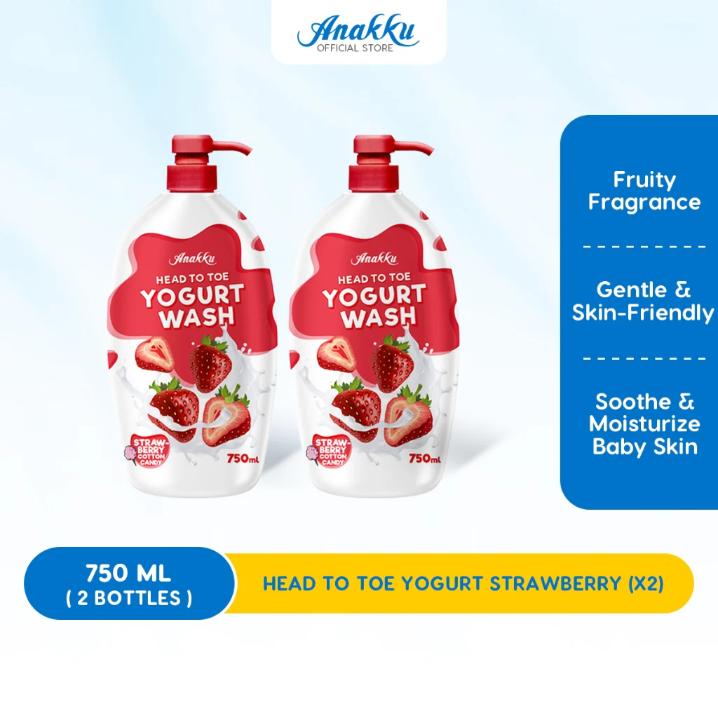 Baby Head To Toe Yogurt Body Wash Baby Bath Sabun Mandian Bayi Strawberry Cherry Mango 750ml HTTY7501