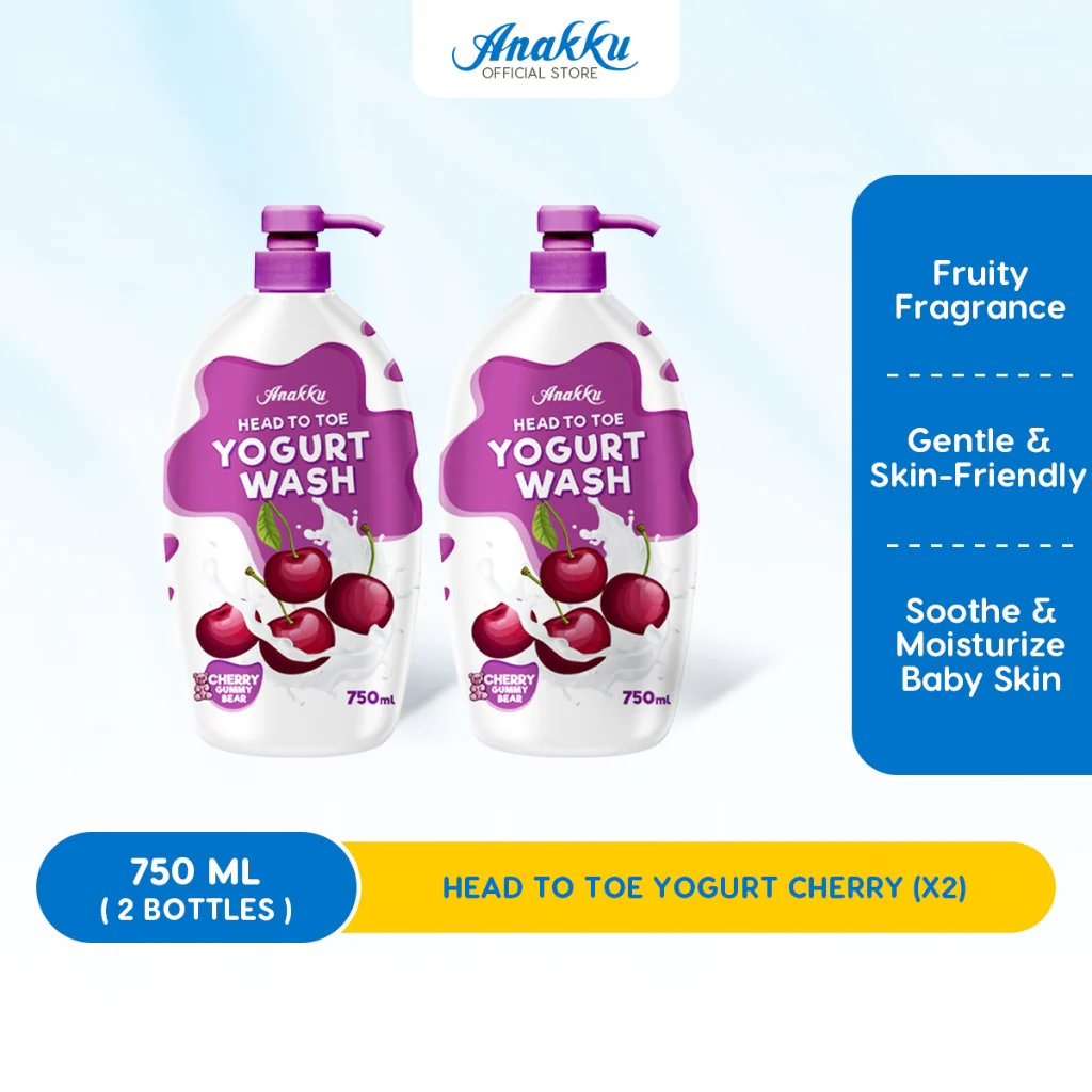 Baby Head To Toe Yogurt Body Wash Baby Bath Sabun Mandian Bayi Strawberry Cherry Mango 750ml HTTY7501
