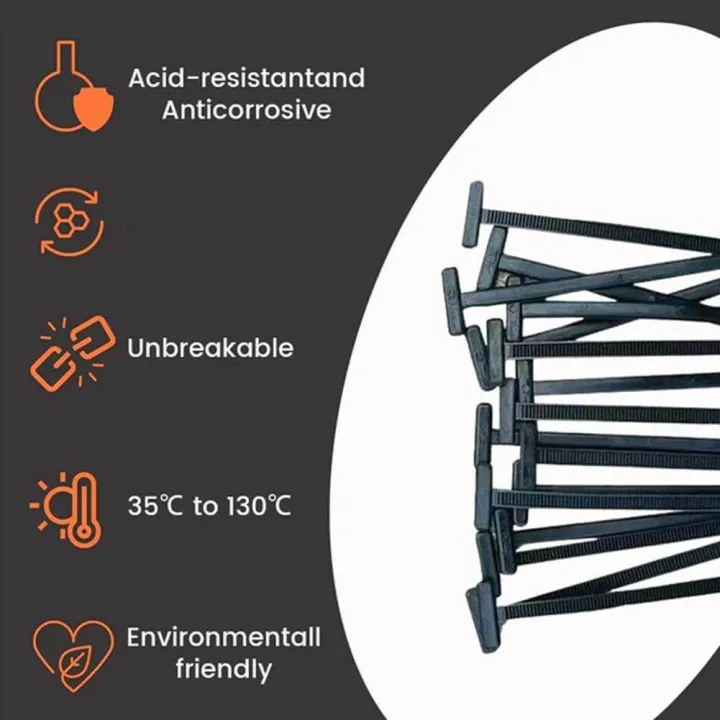 50pcs Heavy Duty Cable Ties Nylon Ikatan Kabel Tetap Self-Locking Plastic Tie Buckle Car Daily Repair Universal 扎带扣