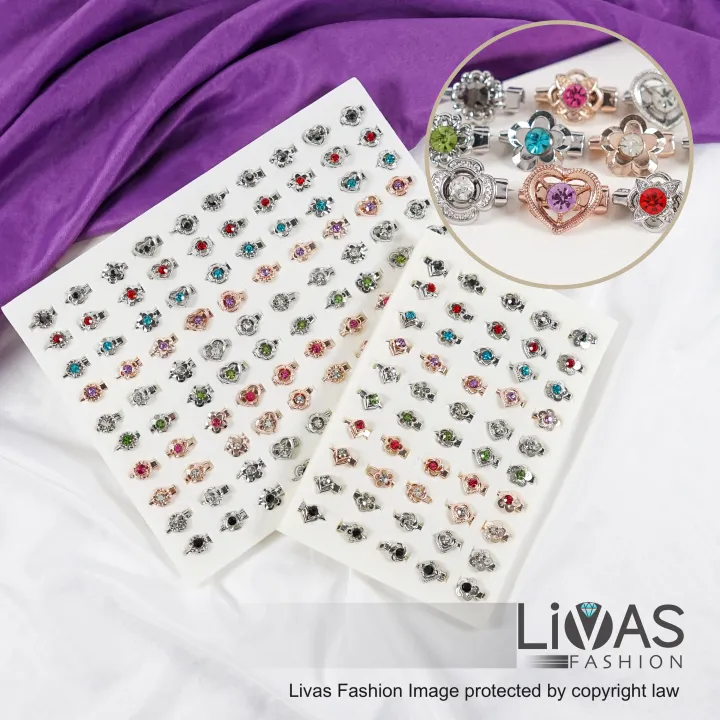 Kerongsang Baby Brooch with Diamond Pin Tudung Batu Korea Korean Jewellery Brooches &amp Pins Rhinestone (Mix Design &amp Colors)