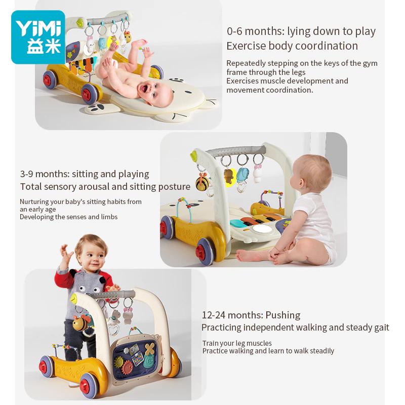 IMI 4 in 1 New Born Baby Gym Playmat Pedal Piano Fitness Frame