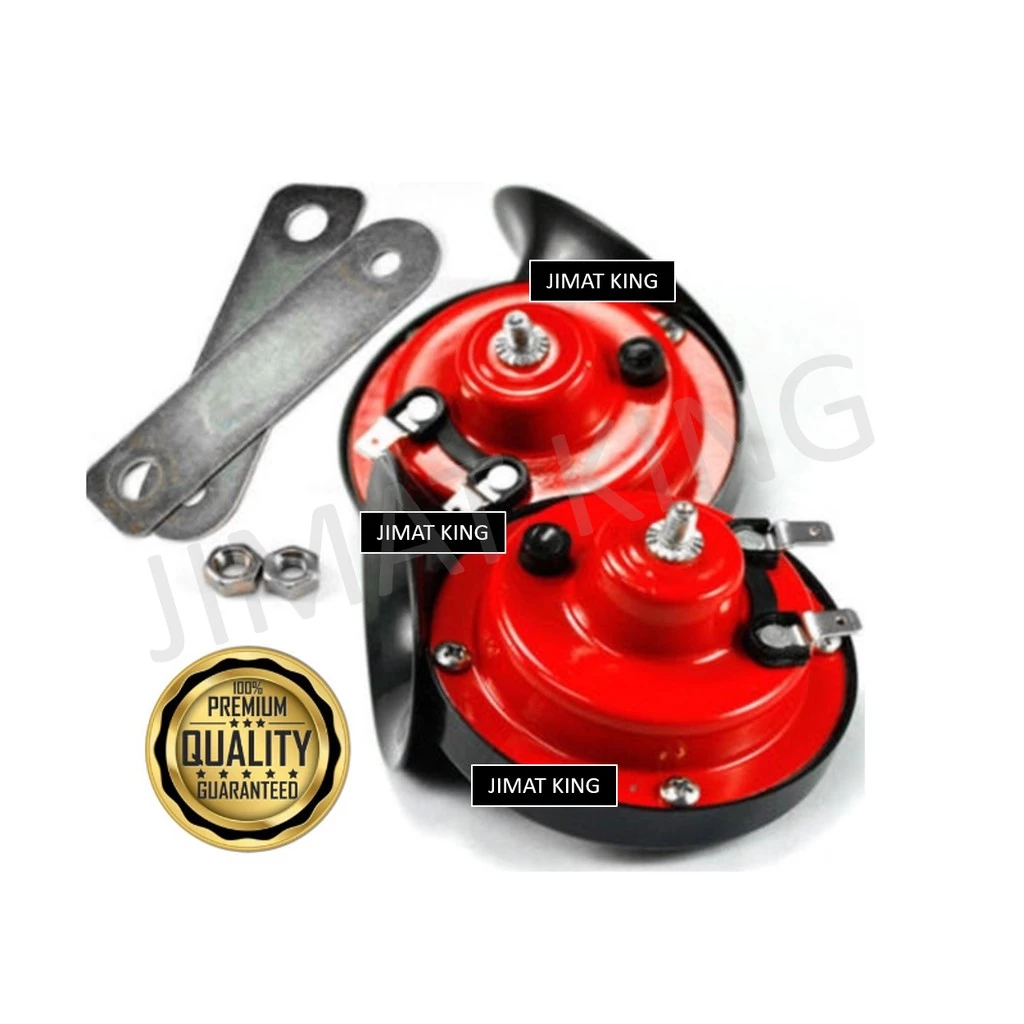 2pcs Type R Car Horn / Hon Kereta Snail BM 120db Horn Kereta kuat bunyi Twin Tone Air Horn 12V Relay