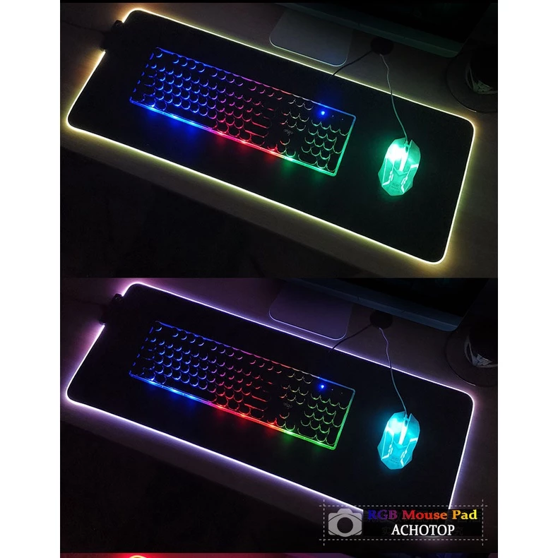 Anime Demon Slayer Mousepad Gaming Mouse Pad RGB LED Gamer Mat Computer Desk Padmouse Keyboard