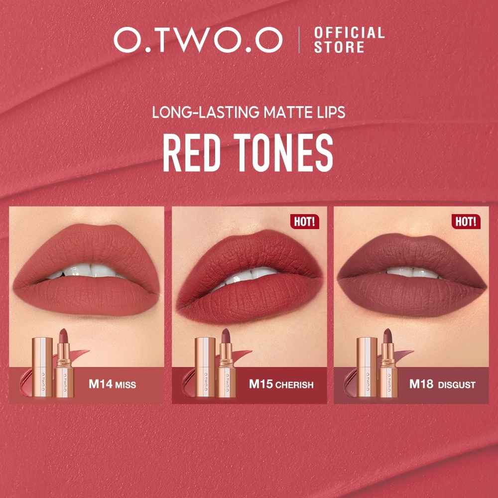 O.TWO.O Lipstick Matte Waterproof Gincu Kalis Air 11 Warna