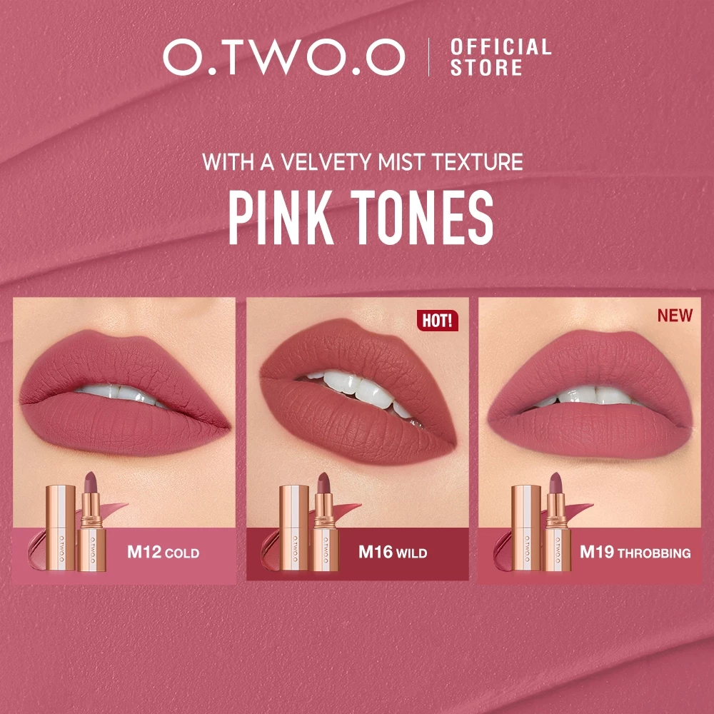 O.TWO.O Lipstick Matte Waterproof Gincu Kalis Air 11 Warna
