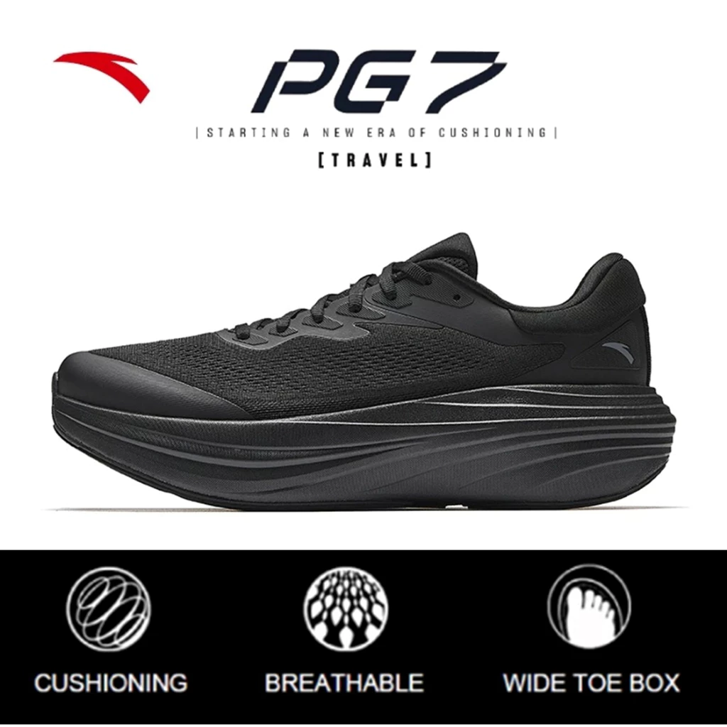 ANTA Men PG7 Travel 2S Running Shoes 8125C5501-1 - Black (Kasut Larian Lelaki)