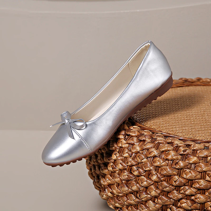 Atikota Classic Bowknot Versatile Round-Toe Women Flat Shoes